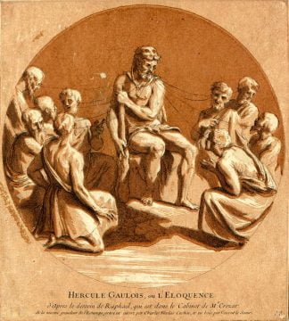 Estampe tirée du Recueil d’estampes, V. Le Sueur, Paris, 1729, d’après un dessin de Raphaël conservé à l’Ashmolean Museum d’Oxford.