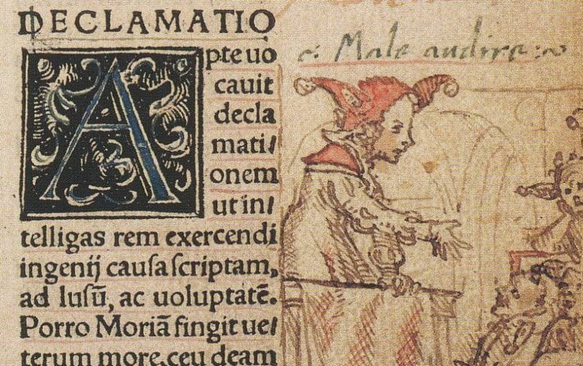 Dessin de Folie en chaire, Eloge de la Folie illustrée par les Holbein