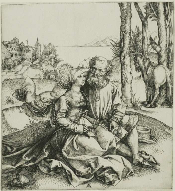 Gravure de Dürer_La déclaration d'amour, 1495