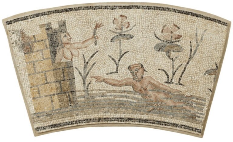 Mosaïque Héro et Léandre, Rome IIe-IIIe s ap JC