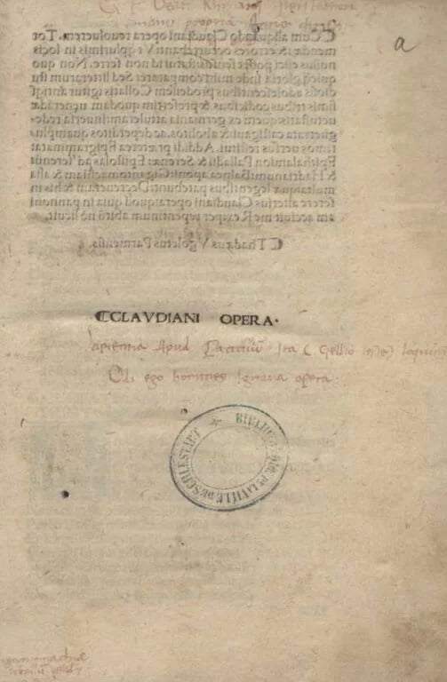 Page de titre Claudien BHS K 814 a
