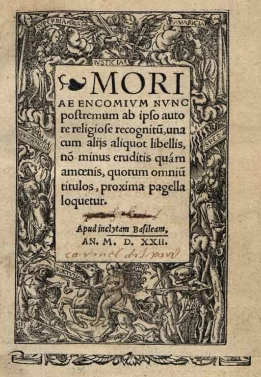 Page de titre Eloge de la Folie Froben BHS K 30