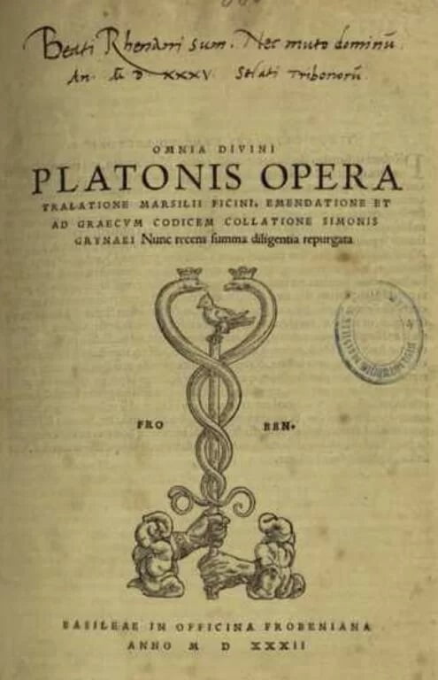 Page de titre_Platon_Froben_1532_BHS K 860