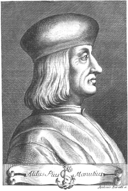 Portrait d'Alde Manuce dans la Vita di Aldo Manucio 1759