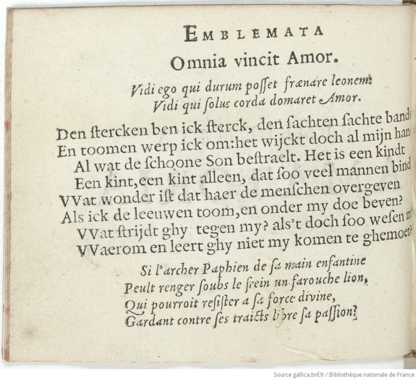 Fig. 8 Omnia vincit Amor texte
