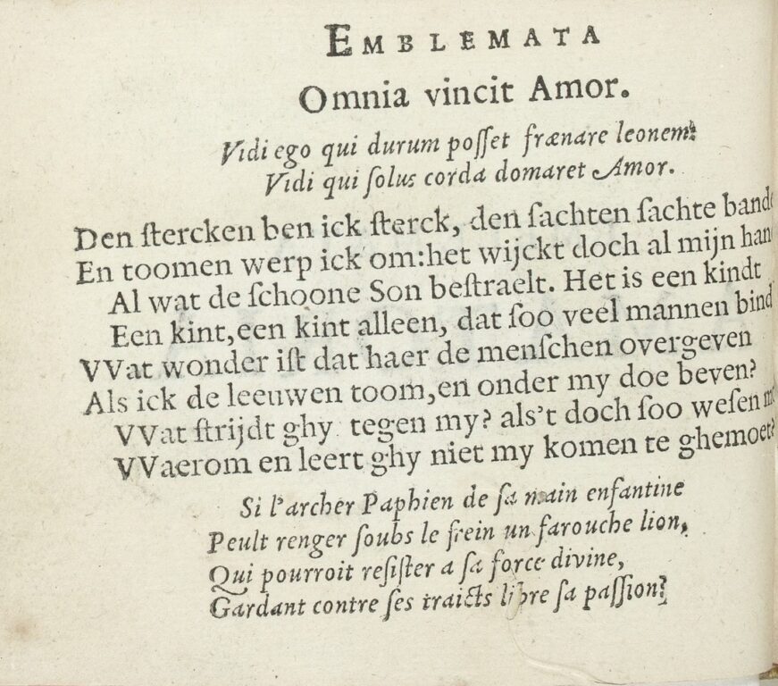 Omnia vincit amor texte rogné